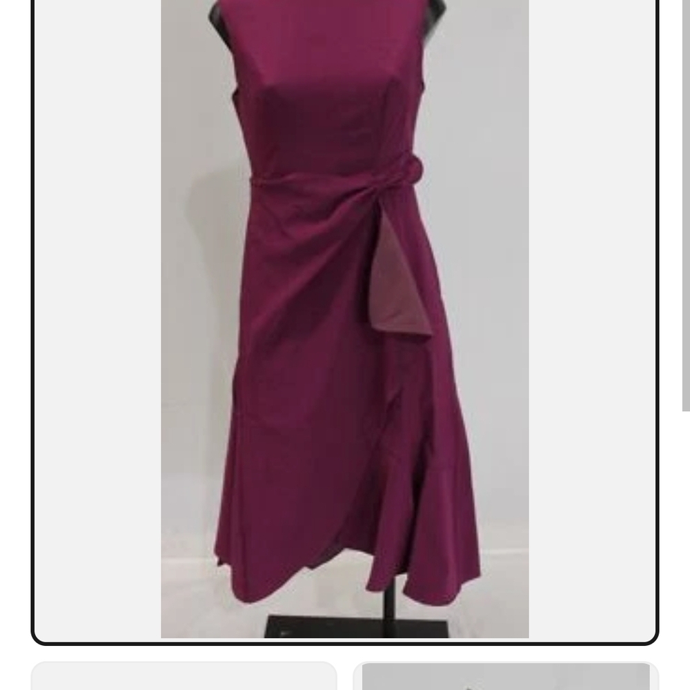 Sleeveless Berry Midi Dress with Side Tie